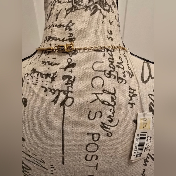 Etienne Aigner Gold Necklace with Brown Teardrop Pendant 28" - Picture 4 of 5